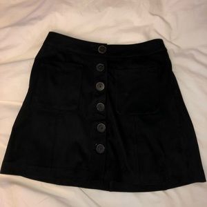 Zara Button-Front Suede Skirt